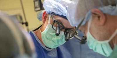 Surgeon Joseph Turek during pediatric heart surgery in Durham
