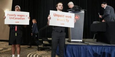 CP - Air Canada press conference picket