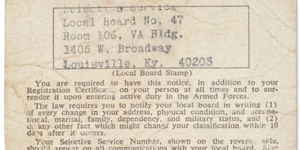 Christie Auctions - Muhammad Ali draft card