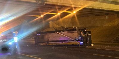 Ontario Provincial Police say the closure of the Highway 400 southbound collector lanes at Langstaff Road in Vaughan could be lengthy after a dump truck hit the bridge overpass just after 2:30 Friday morning