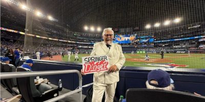 Was that Colonel Sanders behind home plate at the Blue Jays game?