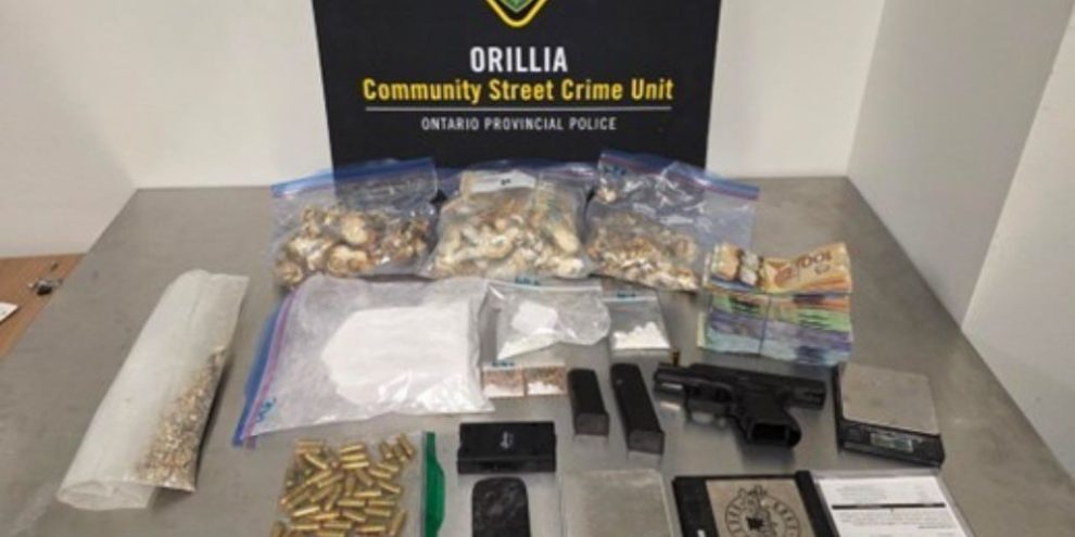 Three arrested, drugs and firearm seized in police raids in Orillia, Ramara