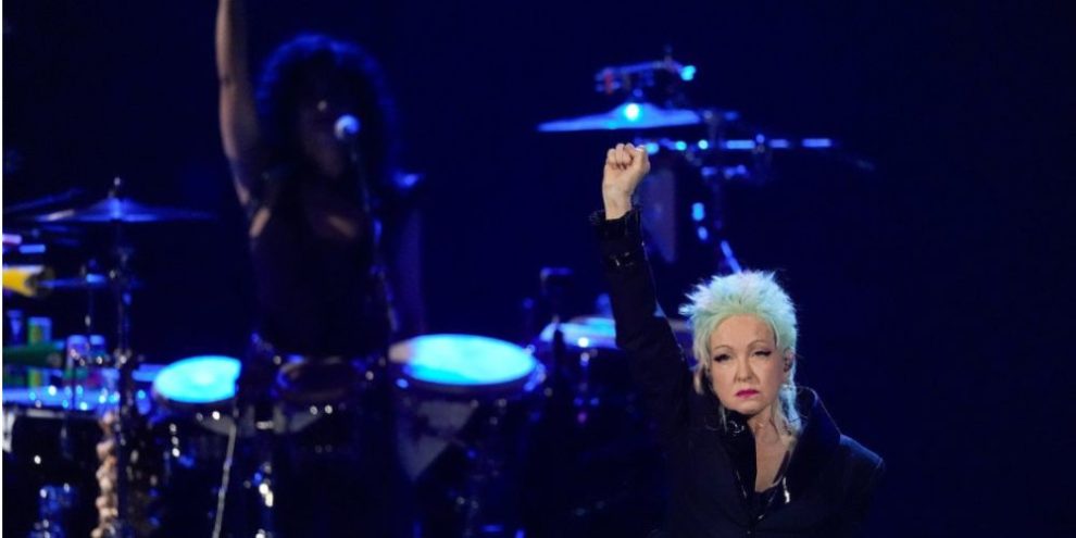 Cyndi Lauper calls for courage and Salt-N-Pepa romp through 'Push It' as they join Rock Hall of Fame