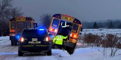 School bus goes for a slide in Innisfil