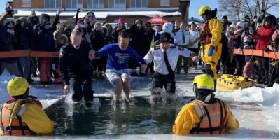 Barrie police take the annual Polar Plunge for Special Olympics Ontario