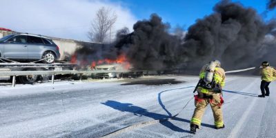 Hwy 11 closed following 40-vehicle pile-up north of Barrie
