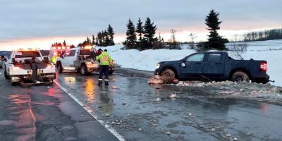 Pickup truck driver charged after collision with ambulance struck on Hwy 400 near IBR