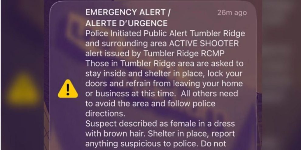 10 dead, including suspect, in shootings at school and home in Tumbler Ridge, B.C.