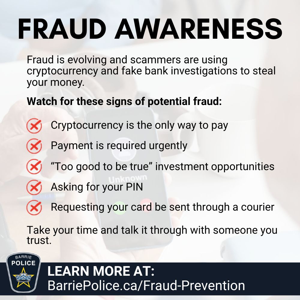 Barrie Police Fraud Awareness Tips