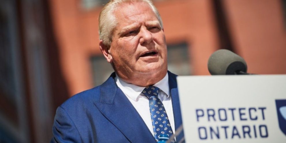 Ontario Premier Doug Ford speaking at a press conference in Kitchener, Ontario. (File photo)