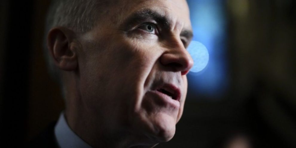 Prime Minister Mark Carney arriving at a caucus meeting on Parliament Hill in Ottawa.