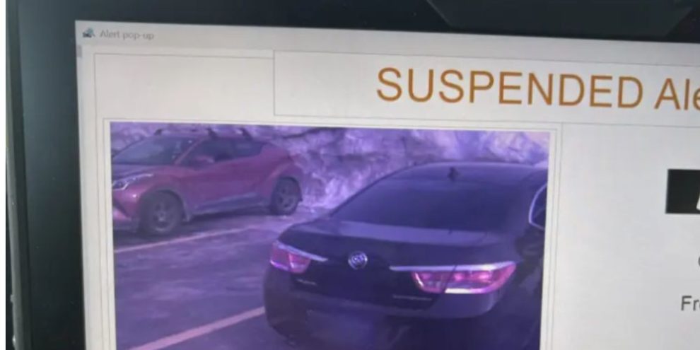 Vehicle captured by Barrie Police ALPR system during March 2 traffic stop of suspended driver.