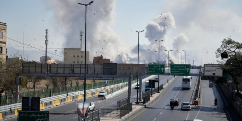 Plumes of smoke rise over Tehran as U.S.–Israeli airstrikes hit the city during the March 5, 2026 military campaign.