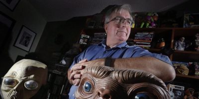 Chris Rutkowski, a Canadian UFO researcher, at his home in Winnipeg where he studies and tracks UFO sightings across Canada.