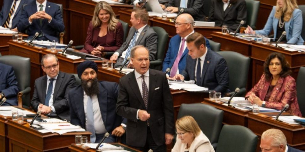 Ontario Finance Minister Peter Bethlenfalvy speaks during Question Period at Queen’s Park in Toronto.