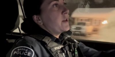 Barrie Police Constable Santana Ferreira during a mental health support interaction.