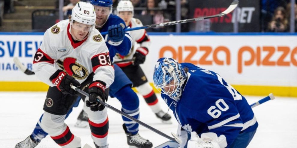 Batherson, Cozens lead Senators to 5-2 win over struggling Leafs