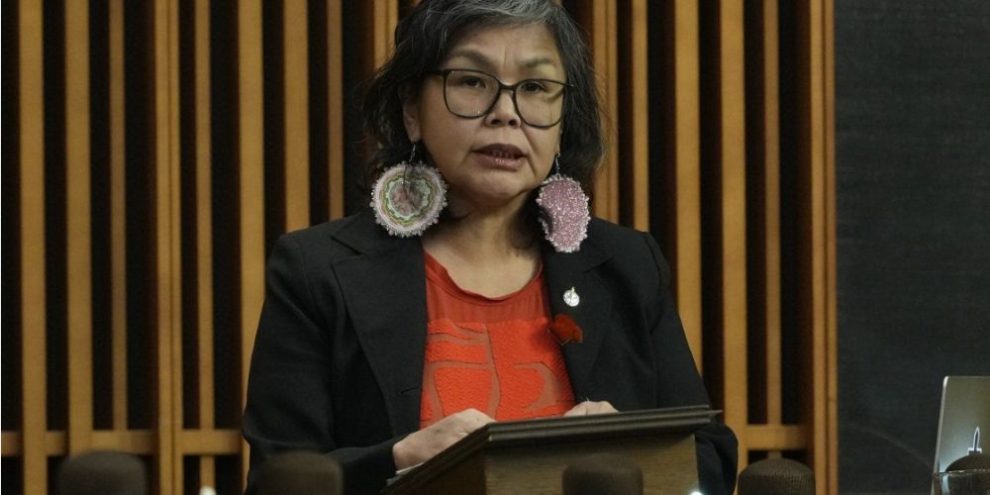 Lori Idlout, MP for Nunavut, rises in the House of Commons in Ottawa on Feb. 13, 2026.