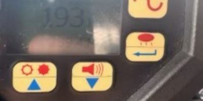 OPP radar device showing a vehicle speed of 193 km/h during enforcement on Highway 400.