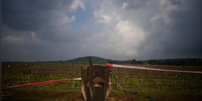 Fragment of an Iranian missile intercepted by Israeli defense systems in the Golan Heights, March 19, 2026.