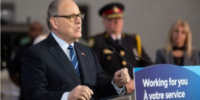 Ontario Solicitor General Michael Kerzner speaks at a press conference at the Toronto Police College in Etobicoke, Ontario.