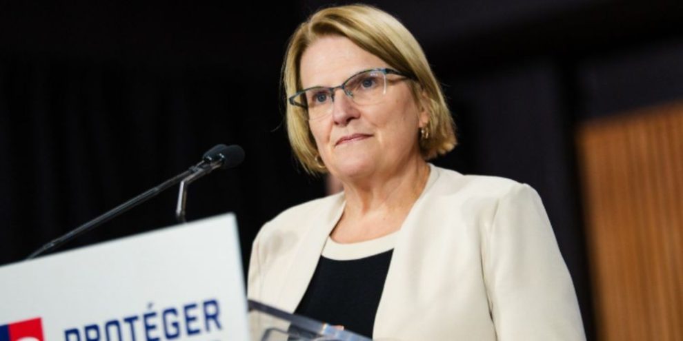 Ontario Health Minister Sylvia Jones speaking at press conference at Queen’s Park