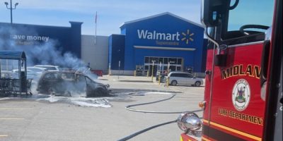 Vehicle fire damages two cars at Midland shopping centre