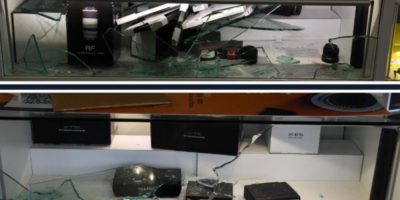 Police investigate a smash-and-grab robbery at a camera store on Park Place Boulevard in south Barrie.