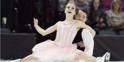 Alexandra Paul and Mitchell Islam perform their senior ice dance short routine at the Canadian Figure Skating Championships in Halifax on January 22, 2016.