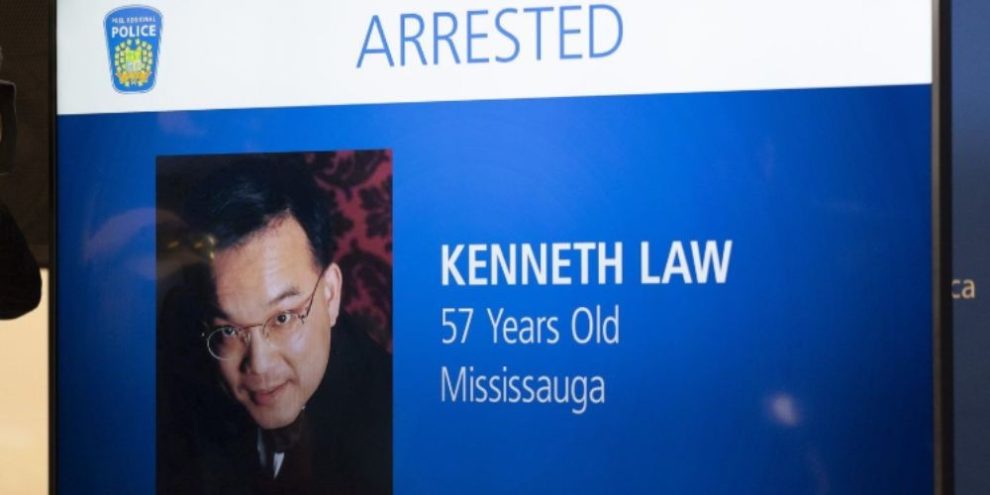 Photo of Kenneth Law shown during a 2023 press conference in Mississauga, Ontario, related to court proceedings involving aiding suicide charges.