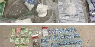 Barrie Police investigate after stopping a cyclist on Dunlop Street East in connection with a stolen bicycle and alleged drug and cash seizure.