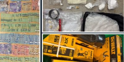 Barrie Police investigate after executing a search warrant at a downtown address, seizing drugs, cash and stolen items.