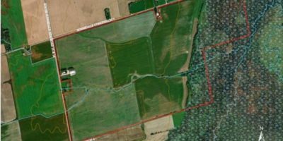 Map showing Department of National Defence radar site location at 2225 Sideroad 15/16 in Clearview Township, Ontario