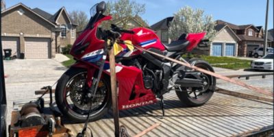 Motorcycle allegedly travelling 169 km/h in a 60 km/h zone on Mapleview Drive East in Barrie’s south end early Sunday morning, as investigated by police.
