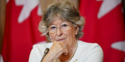 Former Supreme Court Justice Louise Arbour speaks at an event in Ottawa in May 2022 (file photo)