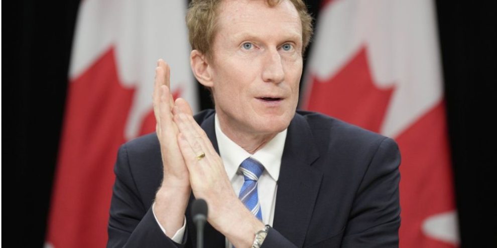 Canadian Identity and Culture Minister Marc Miller speaks during a news conference in Ottawa on June 10, 2026, announcing proposed online safety legislation targeting social media platforms and AI chatbots.