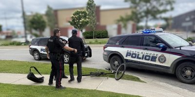 South Simcoe Police recovered two stolen bicycles and made multiple arrests, and also nabbed a third person wanted on warrants from other police services as he rode a bicycle in a parking lot in Bradford where police were hosting their annual Bike Rodeo.