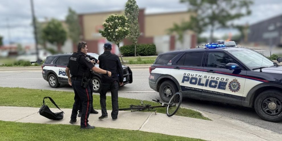 South Simcoe Police recovered two stolen bicycles and made multiple arrests, and also nabbed a third person wanted on warrants from other police services as he rode a bicycle in a parking lot in Bradford where police were hosting their annual Bike Rodeo.