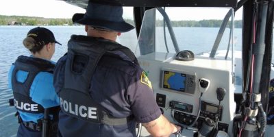 OPP Marine Unit boat on patrol on Ontario waterways during water safety enforcement