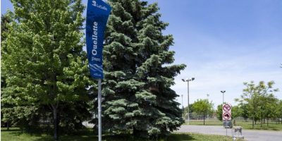 Parc Ouellet in Montreal's LaSalle borough on June 2, 2026, where a three-year-old girl was fatally injured after strong winds lifted an inflatable castle during a community celebration.