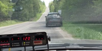 OPP cruiser during a traffic enforcement stop in Essa Township where a Barrie driver was charged with stunt driving and speeding.