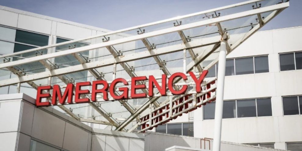 Emergency department sign at a hospital, photographed outside on March 20, 2025.