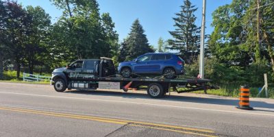 South Simcoe Police stopped a vehicle on Innisfil Beach Road in Innisfil after it was clocked at 115 km/h in a posted 60 km/h construction zone with workers present.
