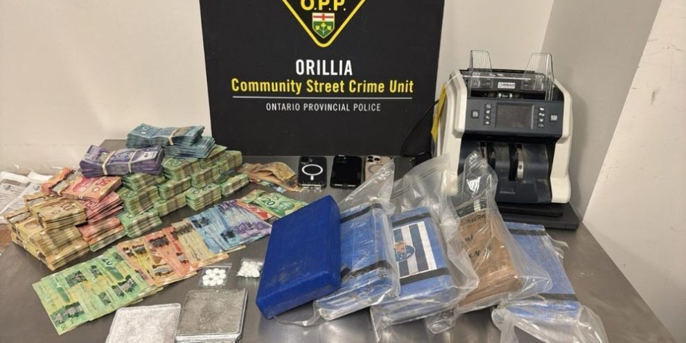 Photo provided by Orillia OPP of some of the items seized during a search warrant executed on Saturday, June 6, 2026.