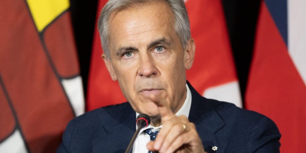 Prime Minister Mark Carney speaks during a news conference following the First Ministers Meeting in Charlottetown, P.E.I., on July 23, 2026.