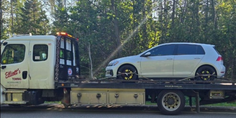 South Simcoe Police vehicle impounded after Bradford driver charged with stunt driving for travelling 153 km/h in an 80 zone