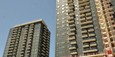 High-rise rental towers at SkyDev’s development near Grove Street and Toronto Street in north Barrie.