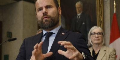 Ontario Labour Minister David Piccini speaks at an announcement in Ottawa