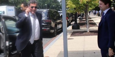 Dominic LeBlanc arrives at the U.S. Commerce Department for trade talks in Washington