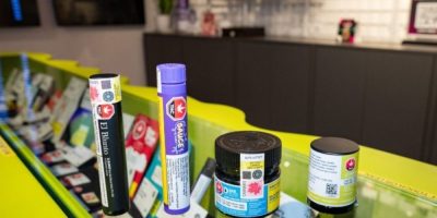 Cannabis products displayed at a Toronto cannabis store